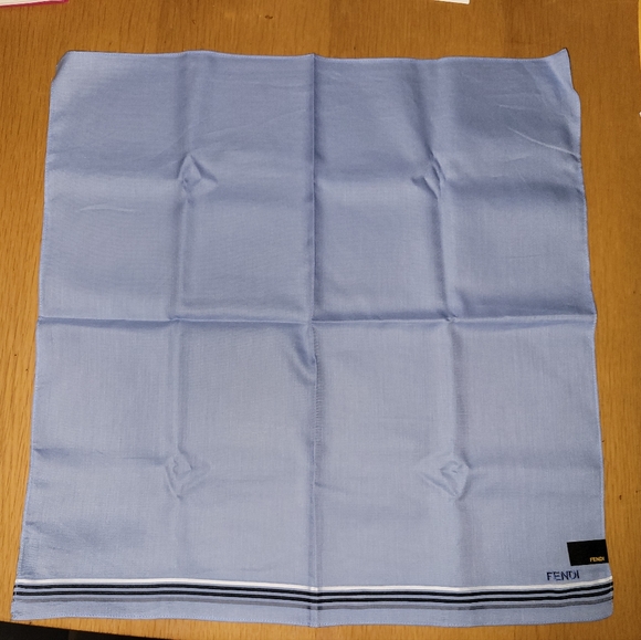 FENDI Vintage Light Blue Handkerchief and box - Picture 4 of 8